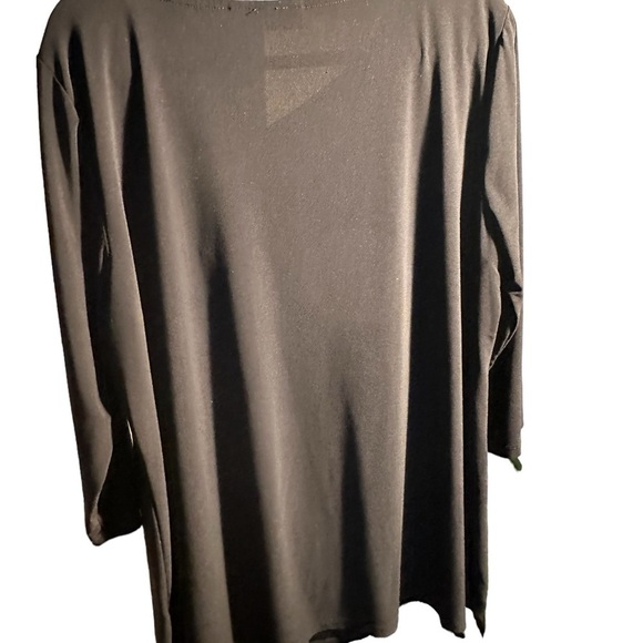 Cato Woman Black Tunic Top with asymmetrical neckline and ring accent. 18/20 - Picture 4 of 4